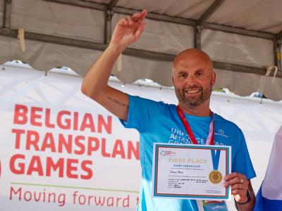 winnaar op de Belgian Transplantoux Games